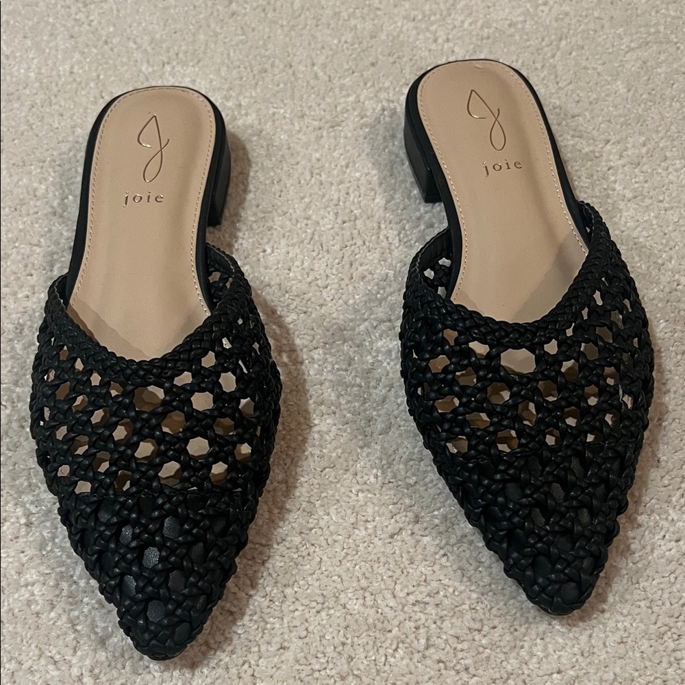 JOIE “Behold” Woven Mules | Black | Size 9.5